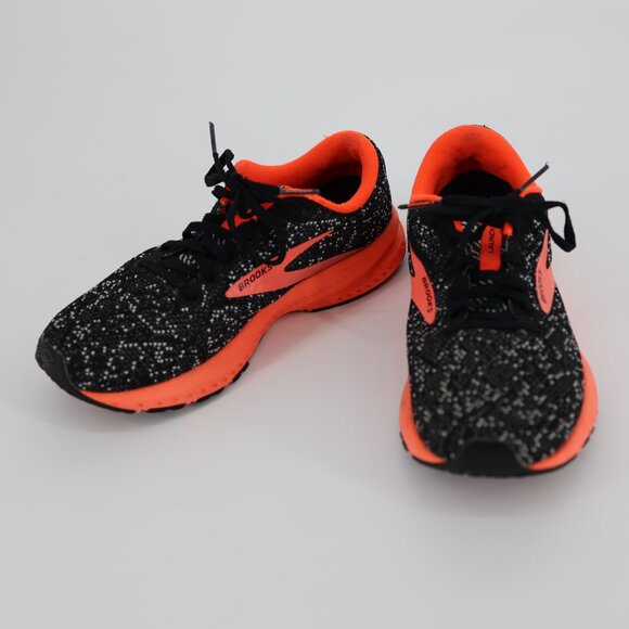 Brooks Launch 7 Womens Running Shoes Black Speckle Coral Orange Sz 8.5 Athletic - Picture 2 of 9